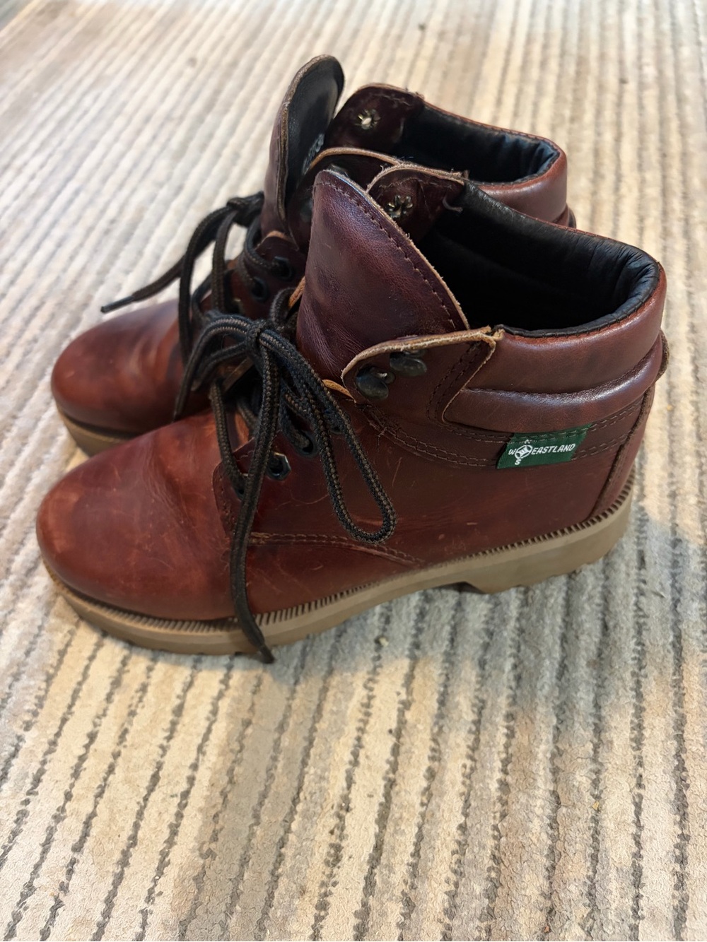 Eastland Chestnut Leather Lace-Up Boots